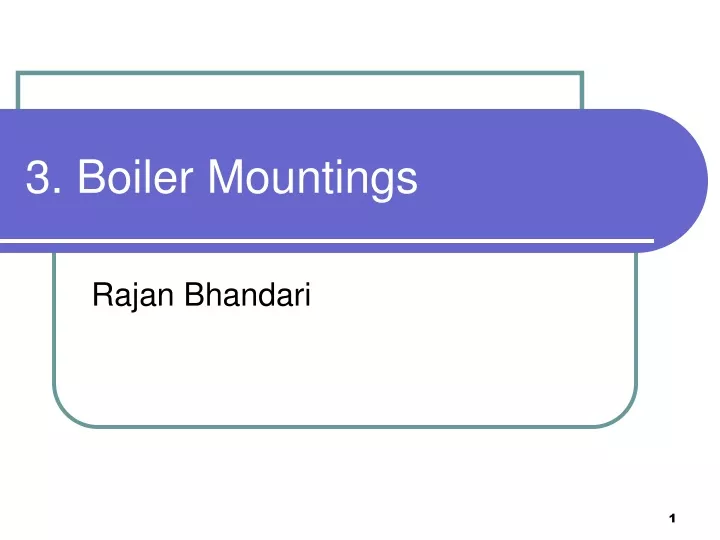 3 boiler mountings