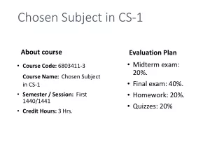 Chosen Subject in CS-1
