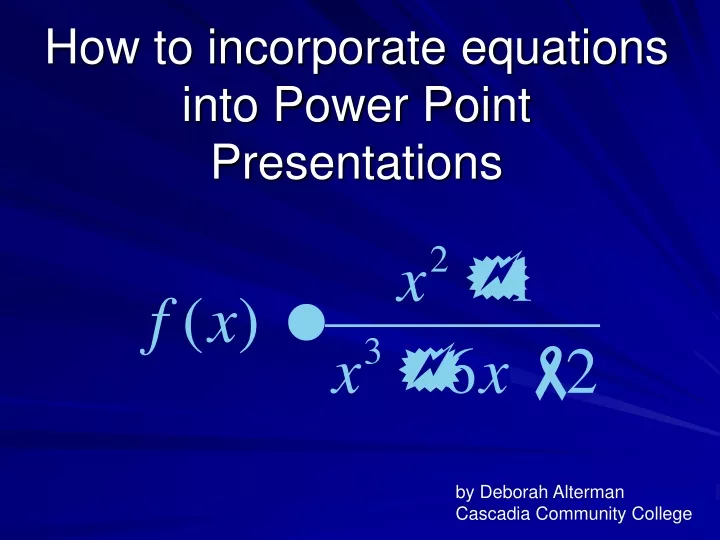 how to incorporate equations into power point presentations