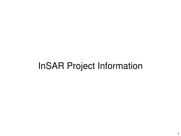 insar project information