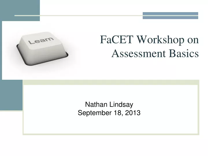 facet workshop on assessment basics