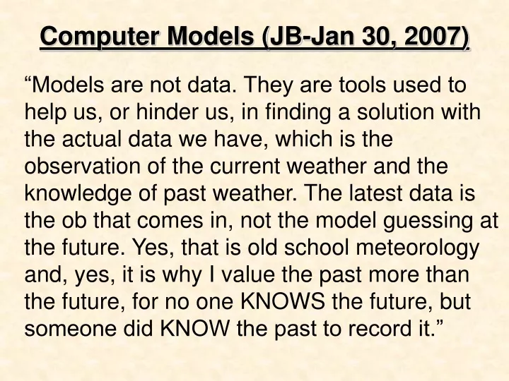 computer models jb jan 30 2007