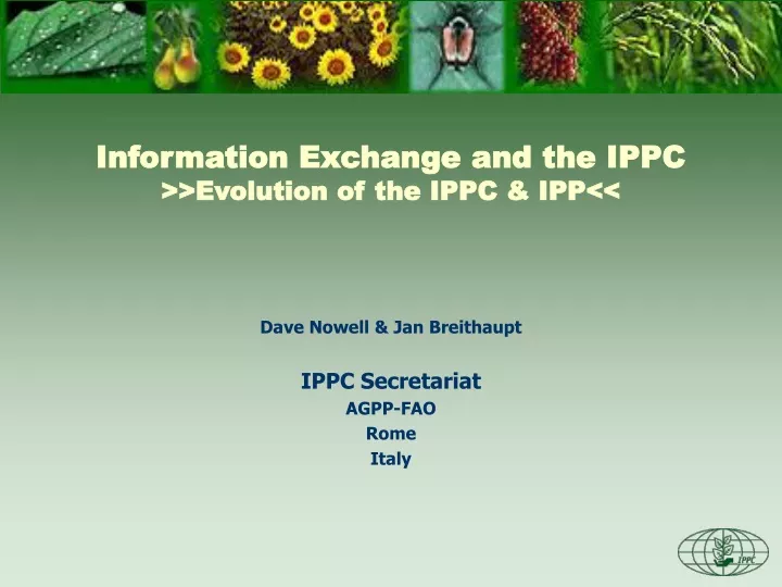 information exchange and the ippc evolution of the ippc ipp