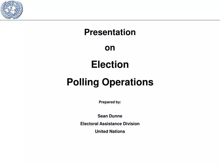 presentation on election polling operations