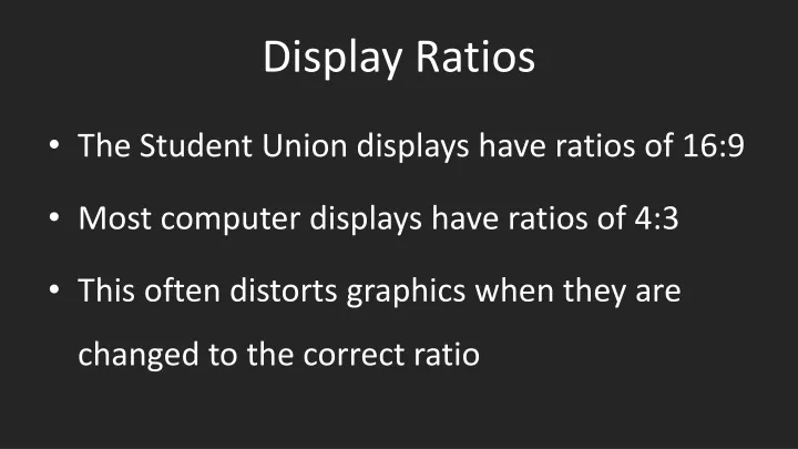 display ratios