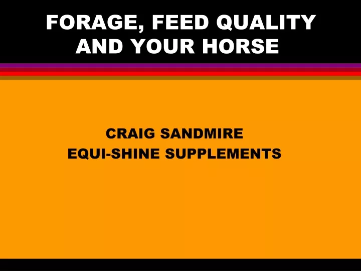 forage feed quality and your horse