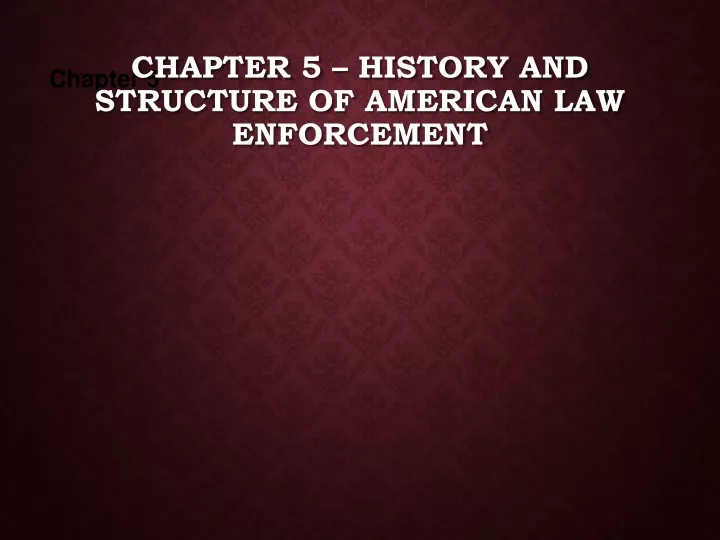 chapter 5 history and structure of american law enforcement