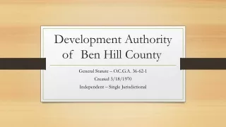 Development Authority of  Ben Hill County
