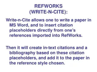 REFWORKS (WRITE-N-CITE):