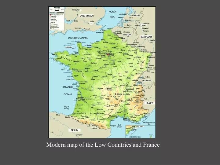 modern map of the low countries and france