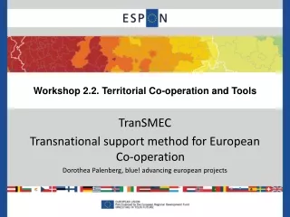 Workshop 2.2. Territorial Co-operation and Tools