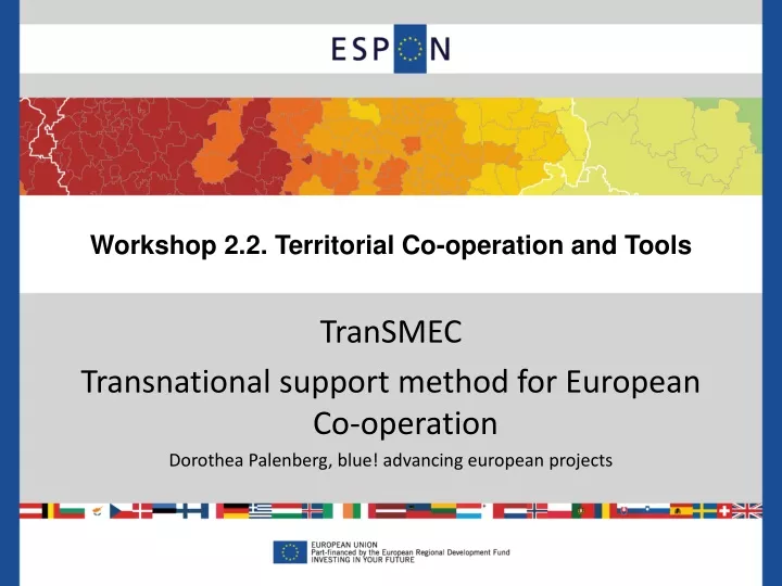 workshop 2 2 territorial co operation and tools