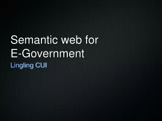 Semantic web for  E-Government