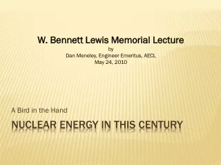 Nuclear Energy in This Century