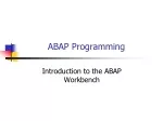 ABAP Programming - slide 1