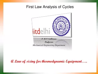First Law Analysis of Cycles
