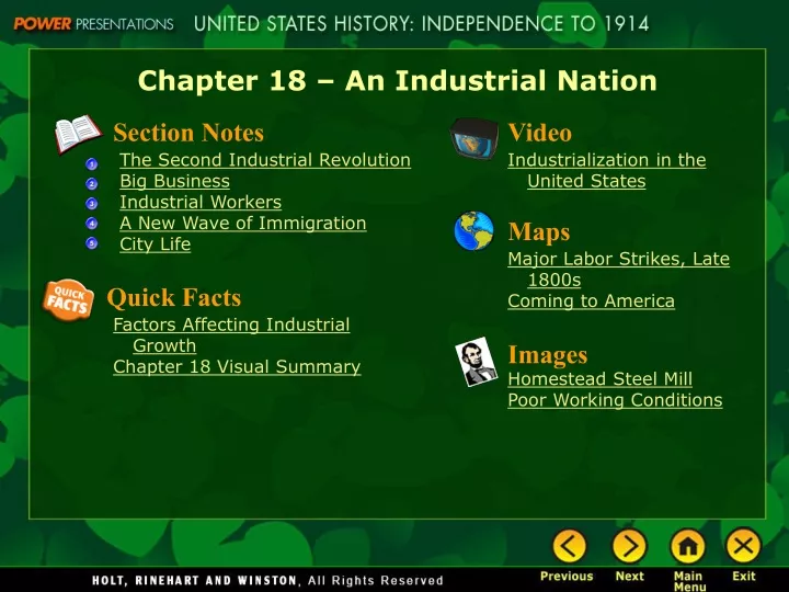 chapter 18 an industrial nation