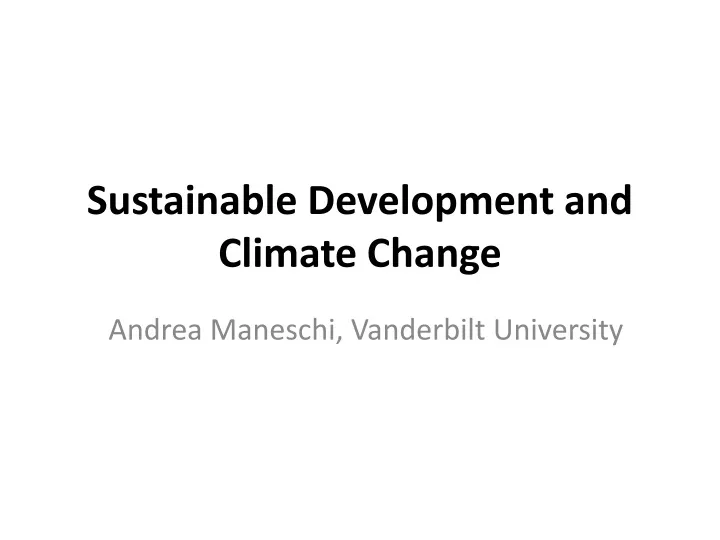 sustainable development and climate change