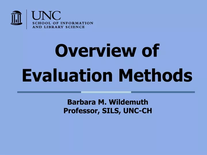overview of evaluation methods