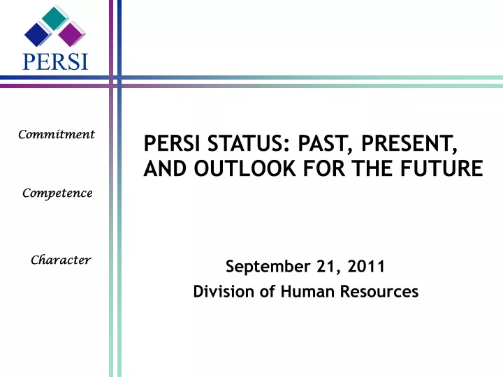 persi status past present and outlook