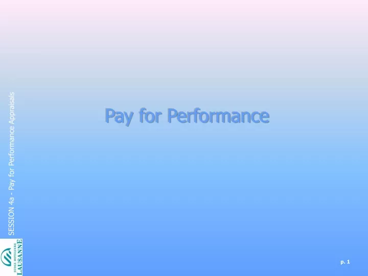 pay for performance