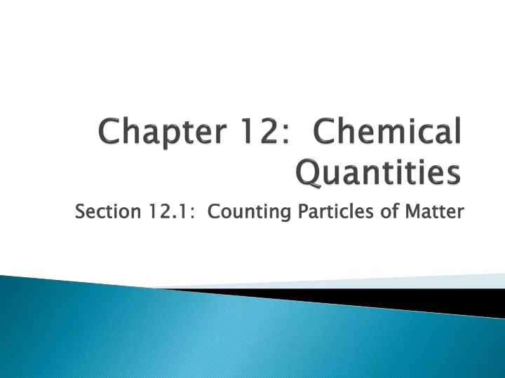 chapter 12 chemical quantities