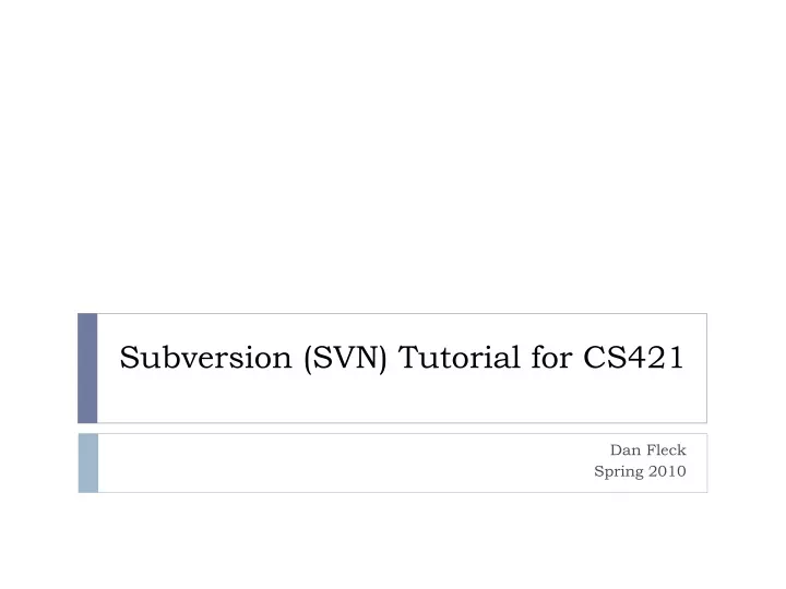 subversion svn tutorial for cs421