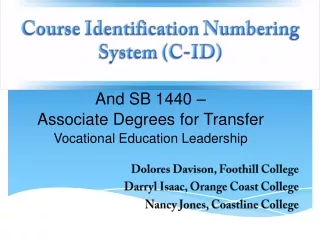 Course Identification Numbering System (C-ID)