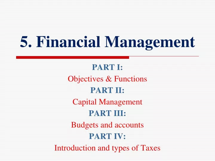 5 financial management