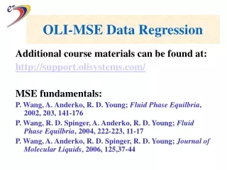 OLI-MSE Data Regression