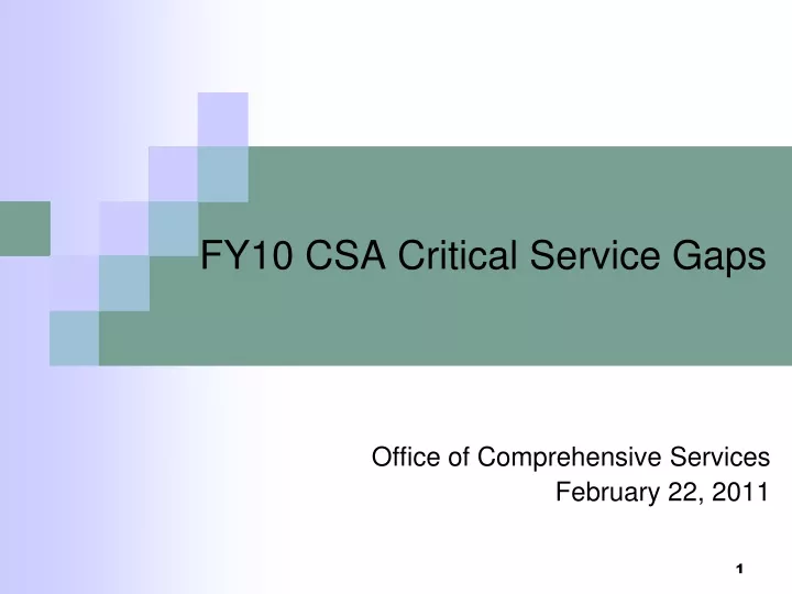 fy10 csa critical service gaps