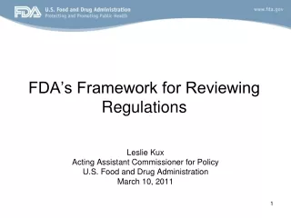 FDA’s Framework for Reviewing Regulations