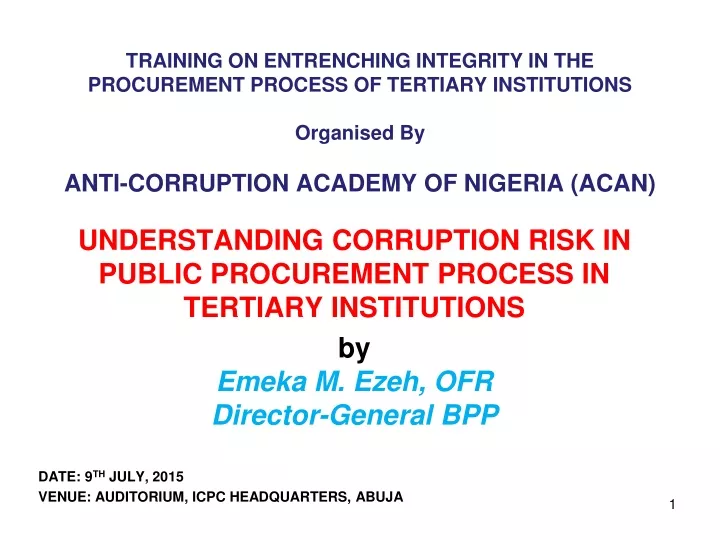 training on entrenching integrity
