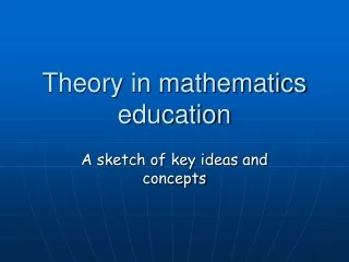 Theory in mathematics education