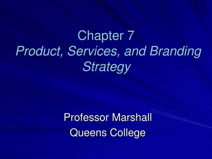 chapter 7 product services and branding strategy