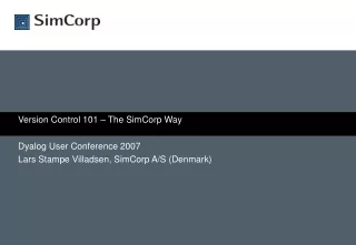 Version Control 101 – The SimCorp Way