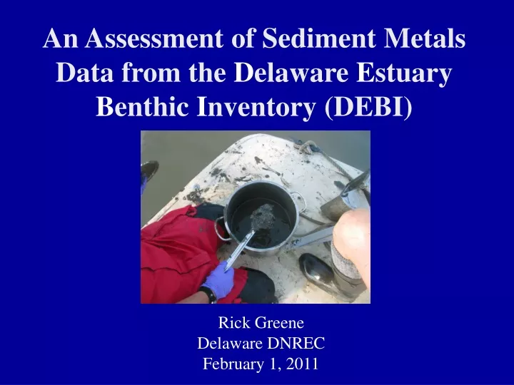 an assessment of sediment metals data from