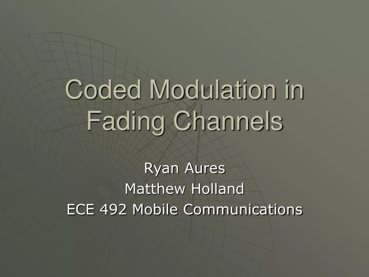 coded modulation in fading channels