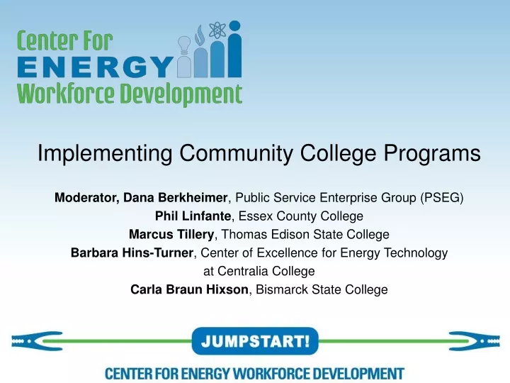 implementing community college programs moderator