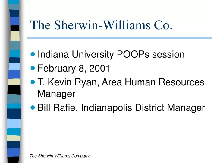 the sherwin williams co