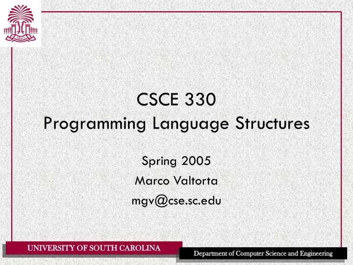 csce 330 programming language structures