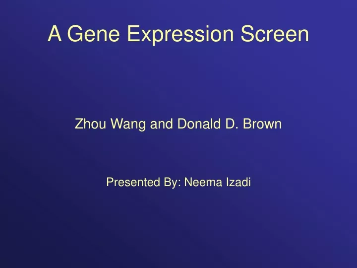 a gene expression screen