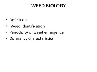 WEED BIOLOGY