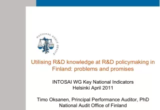 Utilising R&amp;D knowledge at R&amp;D policymaking in Finland: problems and promises