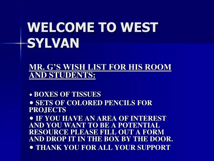 welcome to west sylvan