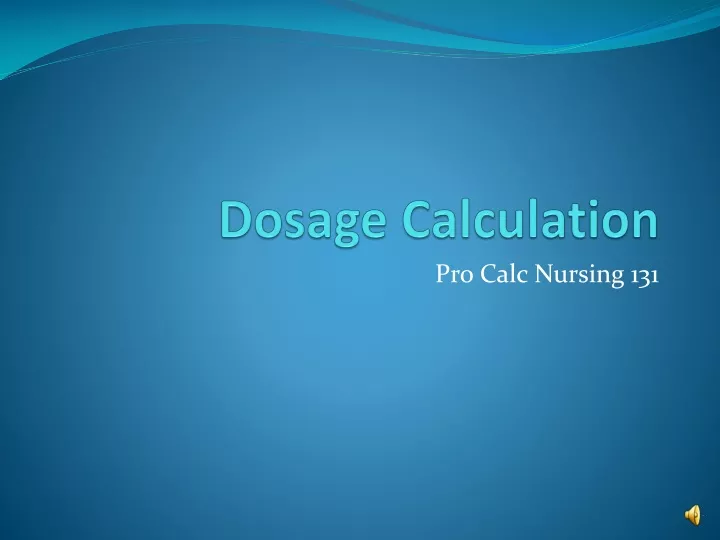 dosage calculation