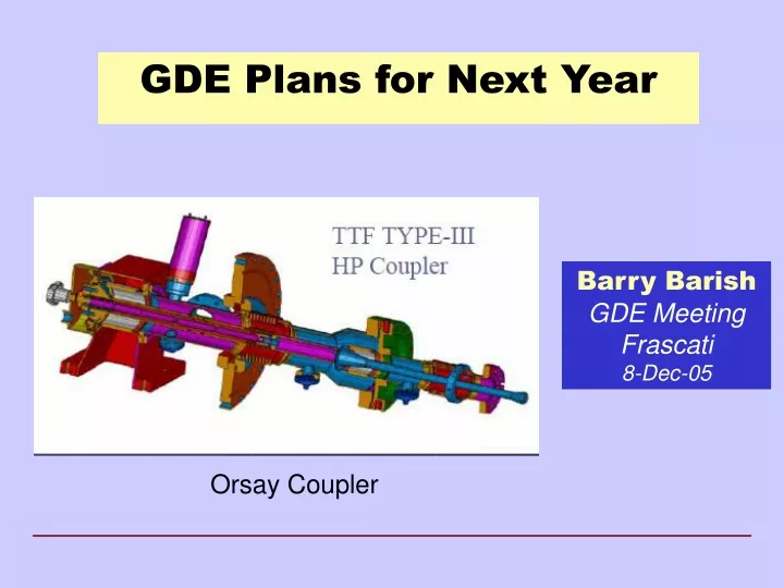 gde plans for next year
