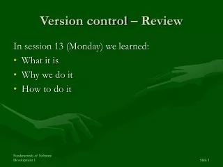 Version control – Review