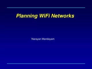 Planning WiFi Networks
