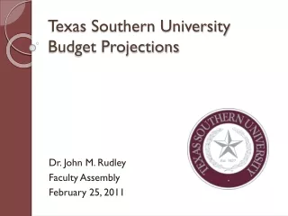 Texas Southern University Budget Projections